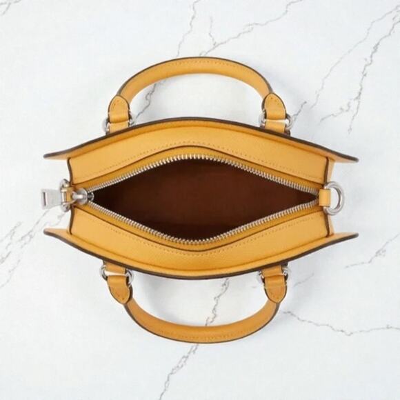 Coach Lemon Crossbody Leather Purse in Honeycomb Yellow CR251 - Picture 3 of 4